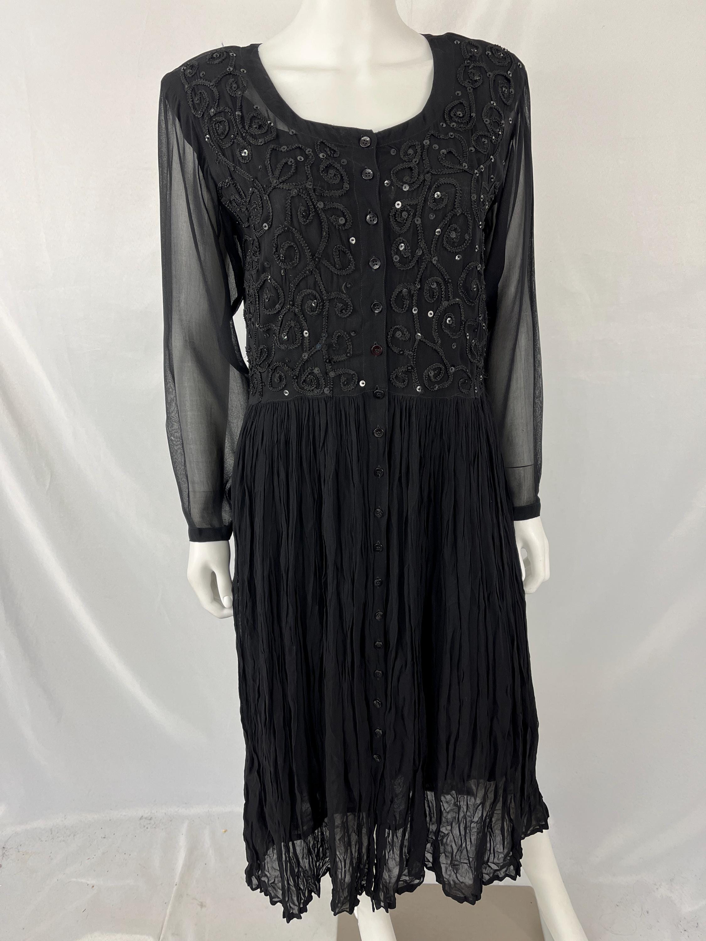 90s layered dress Vintage 90s Black Layered Dress by MPH / Size S / View Description for  Measurements and Condition Details