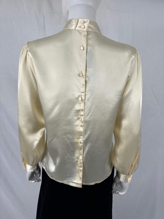 Vintage 70s/80s Champagne Pleated Blouse by SK Co… - image 5