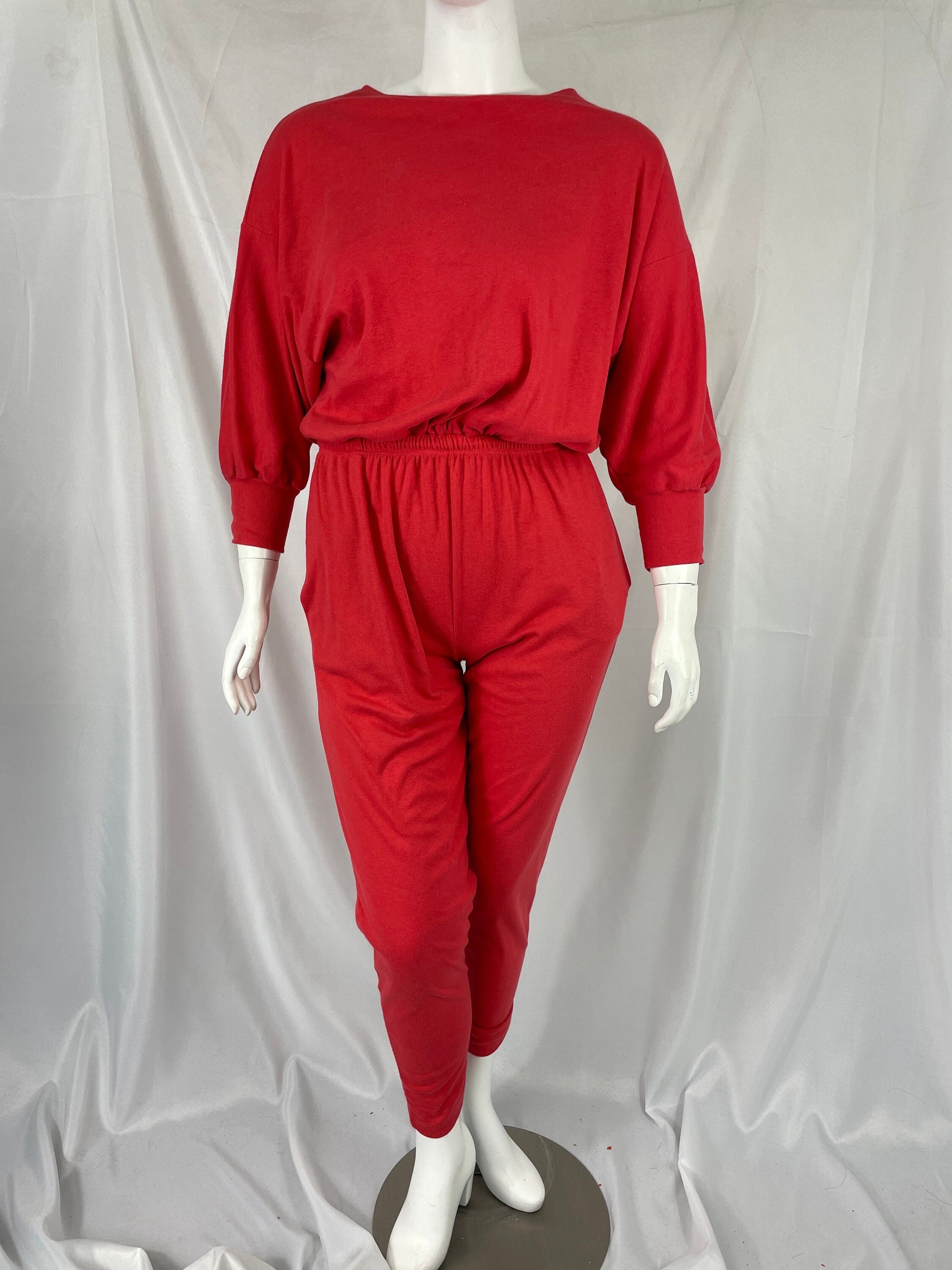 Vintage 80's Red Sloppy Joe's Jumpsuit/made in Usa/uni-size/please See  Description for Measurements & Details 