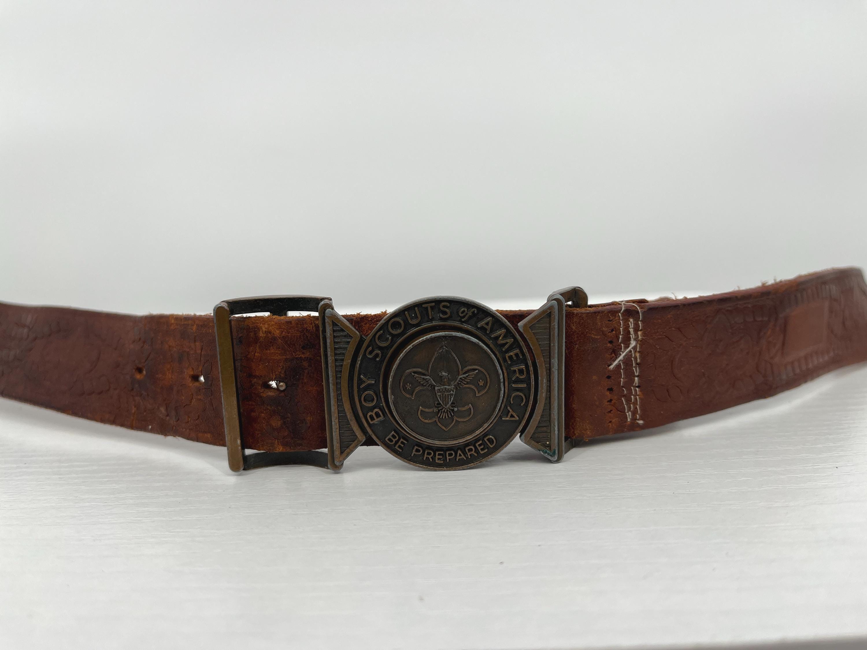 Vintage Boy Scouts of America First Class BSA Rank Leather Belt