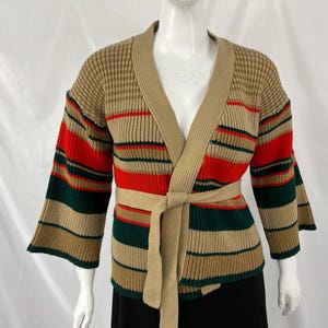 70s Belted Cardigan - Etsy