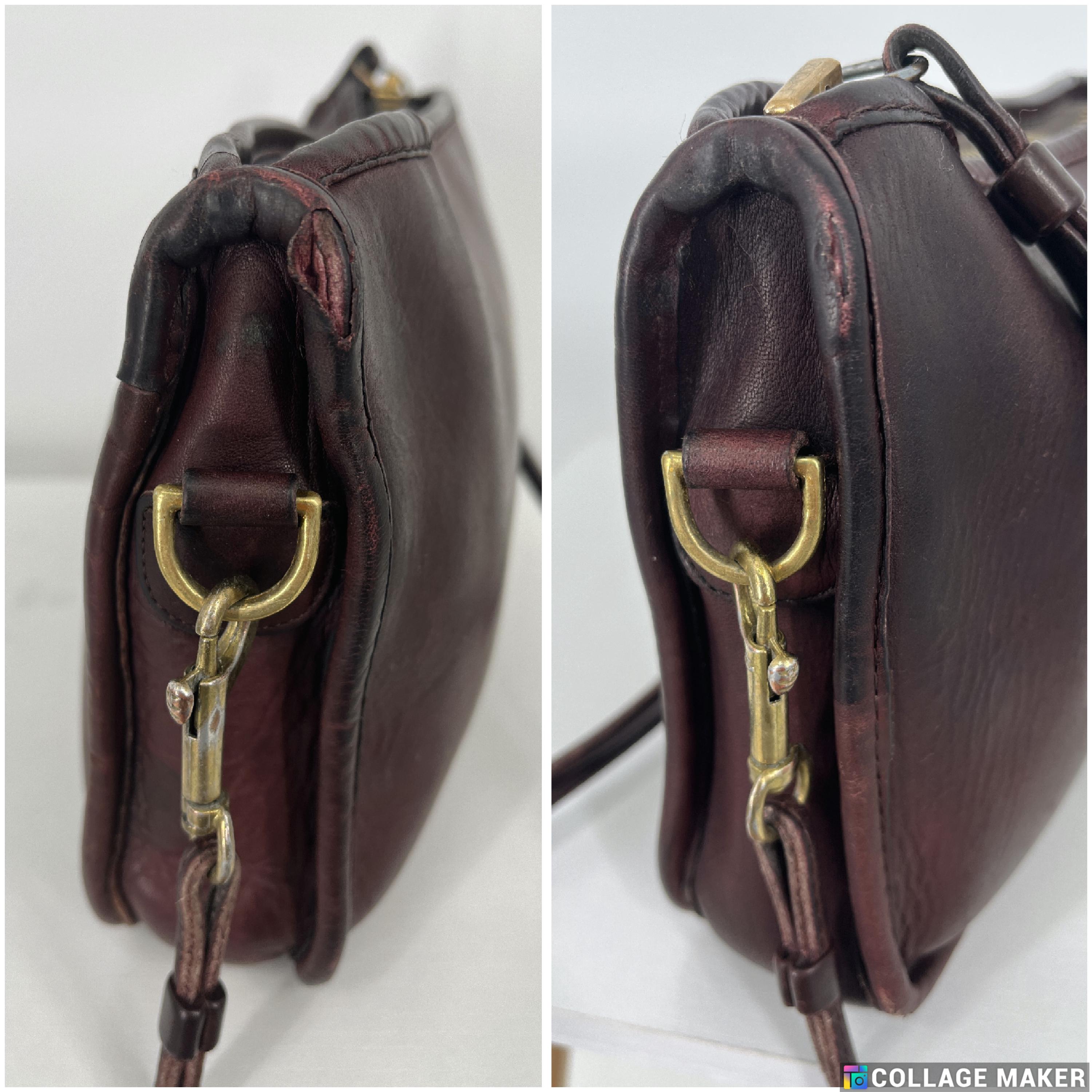 Vintage 70s Coach Zippered Clutch in Burgundy / Made in NYC