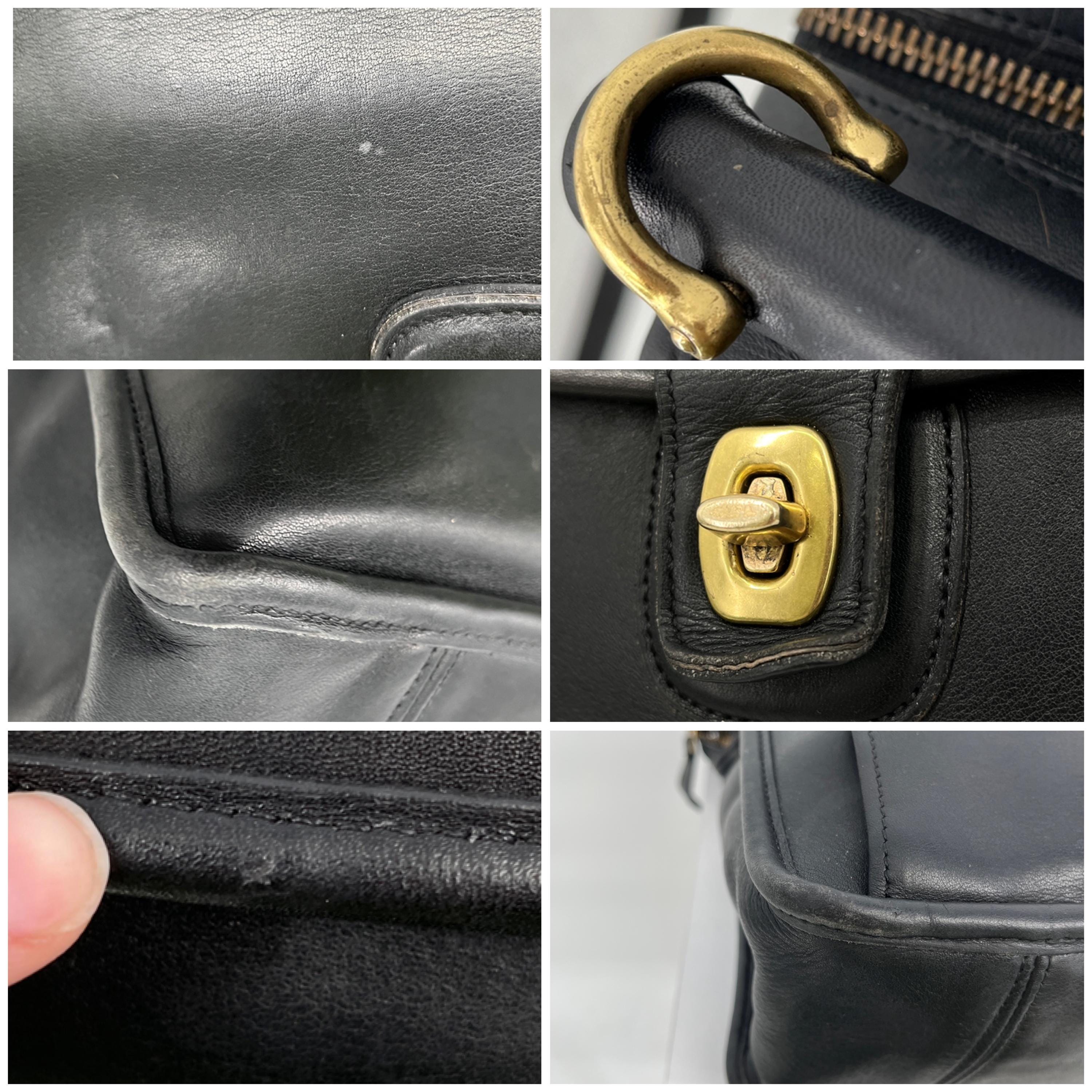 Vintage 90s Coach Black Lenox Brief Leather Briefcase #5213