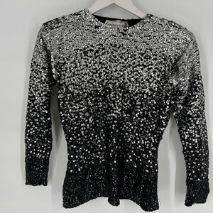 80s Adrienne Vittadini Sport Cotton Floral Sweater Womens Size M