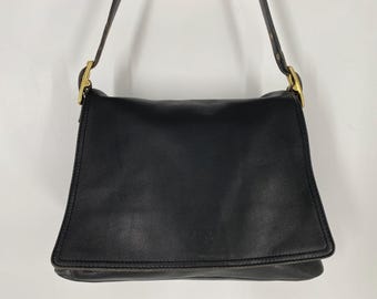 Vintage Y2K Coach Black Leather Legacy Zip  Shoulder Bag  Made