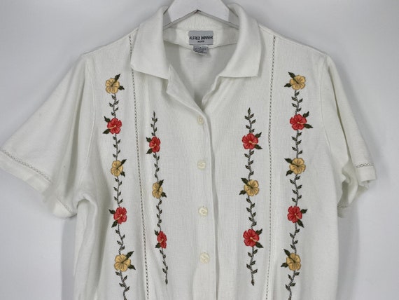 Vintage 90's White Embroidered Blouse by Alfred Dunner Petite Size LP  PLEASE See Item Description and Photos -  Ireland