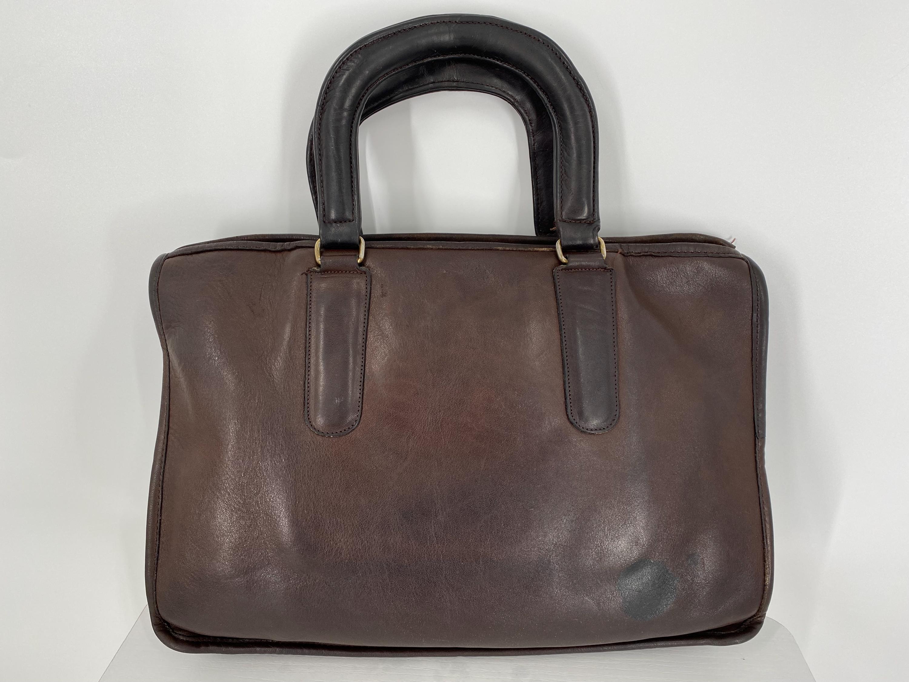 Vintage 70's Coach Mahogany Leather Slim Satchel Standard