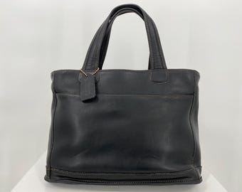 Vintage COACH Bleecker Black Leather Demi Zip Bag Purse 9311 EUC