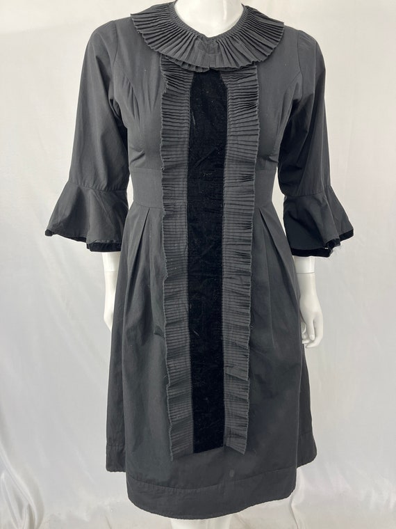 Vintage Black Ruffled Velvet Trimmed Knee Length Miri New York Dress \ Size  12 \ PLEASE See Item Description and Photos - Etsy