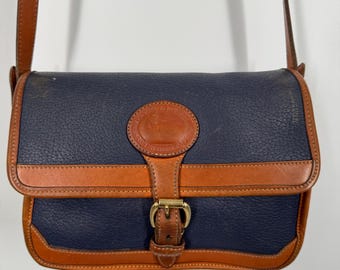 Vintage 80s Dooney & Bourke Navy R141 Mini Zip Top Bag  Made in