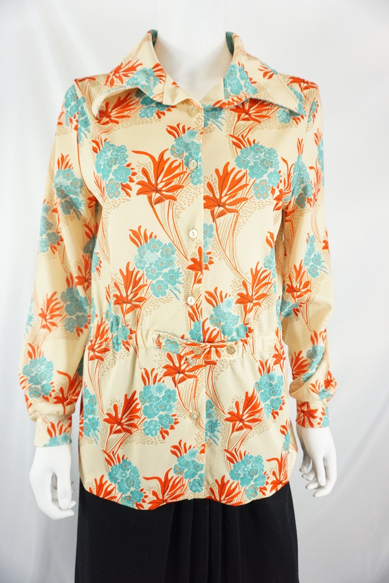 Vintage Sears Flower Tunic Tag Size 16 See Listing For Measurements