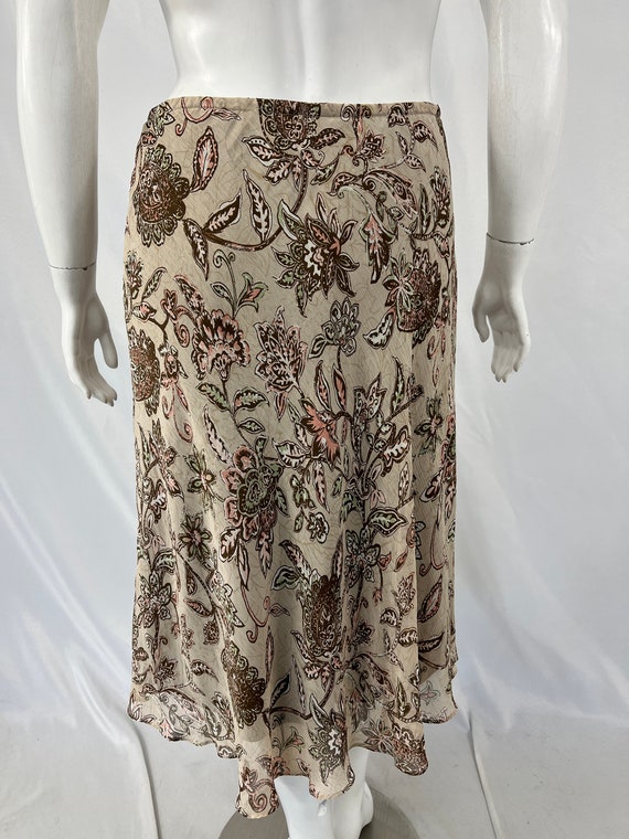 Vintage 90s Beige Paisley Print Skirt By DressBar… - image 4