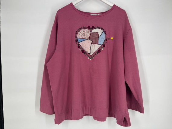 Vintage 90s/Y2k  Pink Fashion Bug Grandma Sweater… - image 1