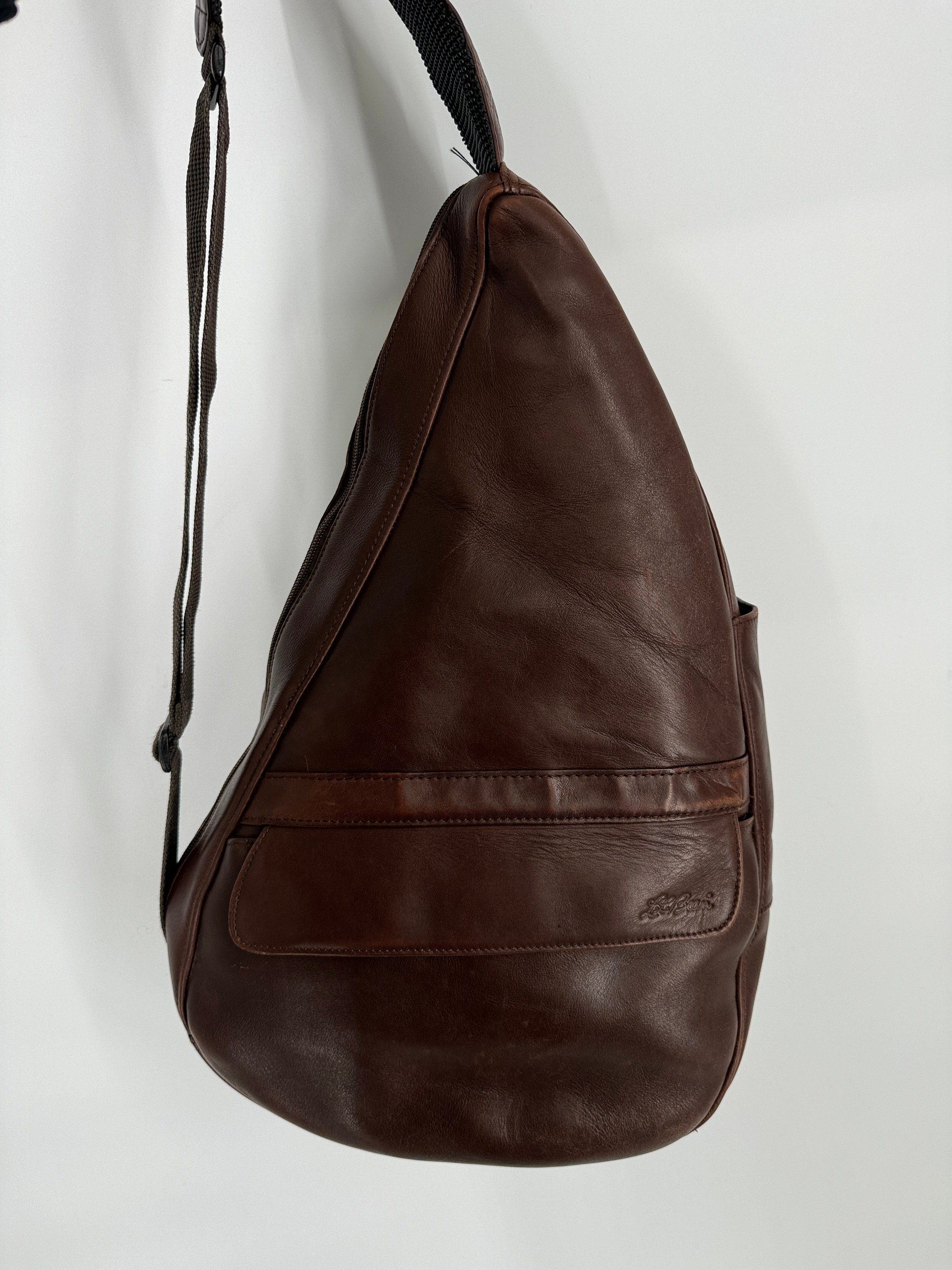 Vintage L.L Bean Leather Sling Bag Has Both China and USA Tag PLEASE SEE Item Description for Measurements and Details Etsy
