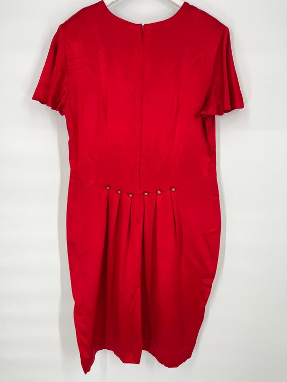 Vintage 80s Red Button Detail Dress by Impulsive … - image 2
