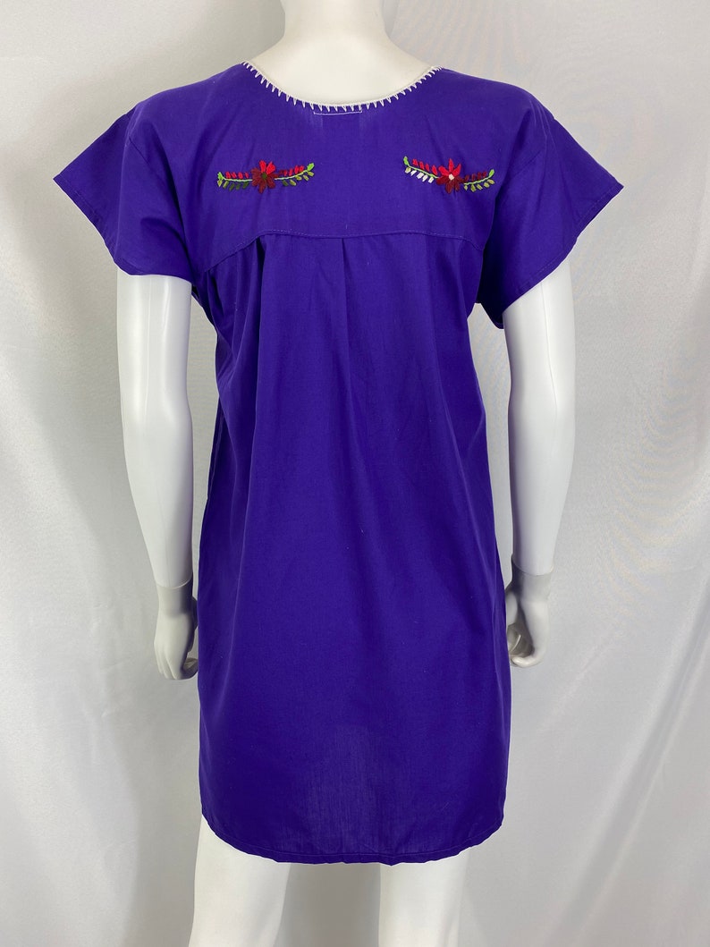 Purple DressTunic With Embroidered Flowers By Handicraft No Size See Measurements