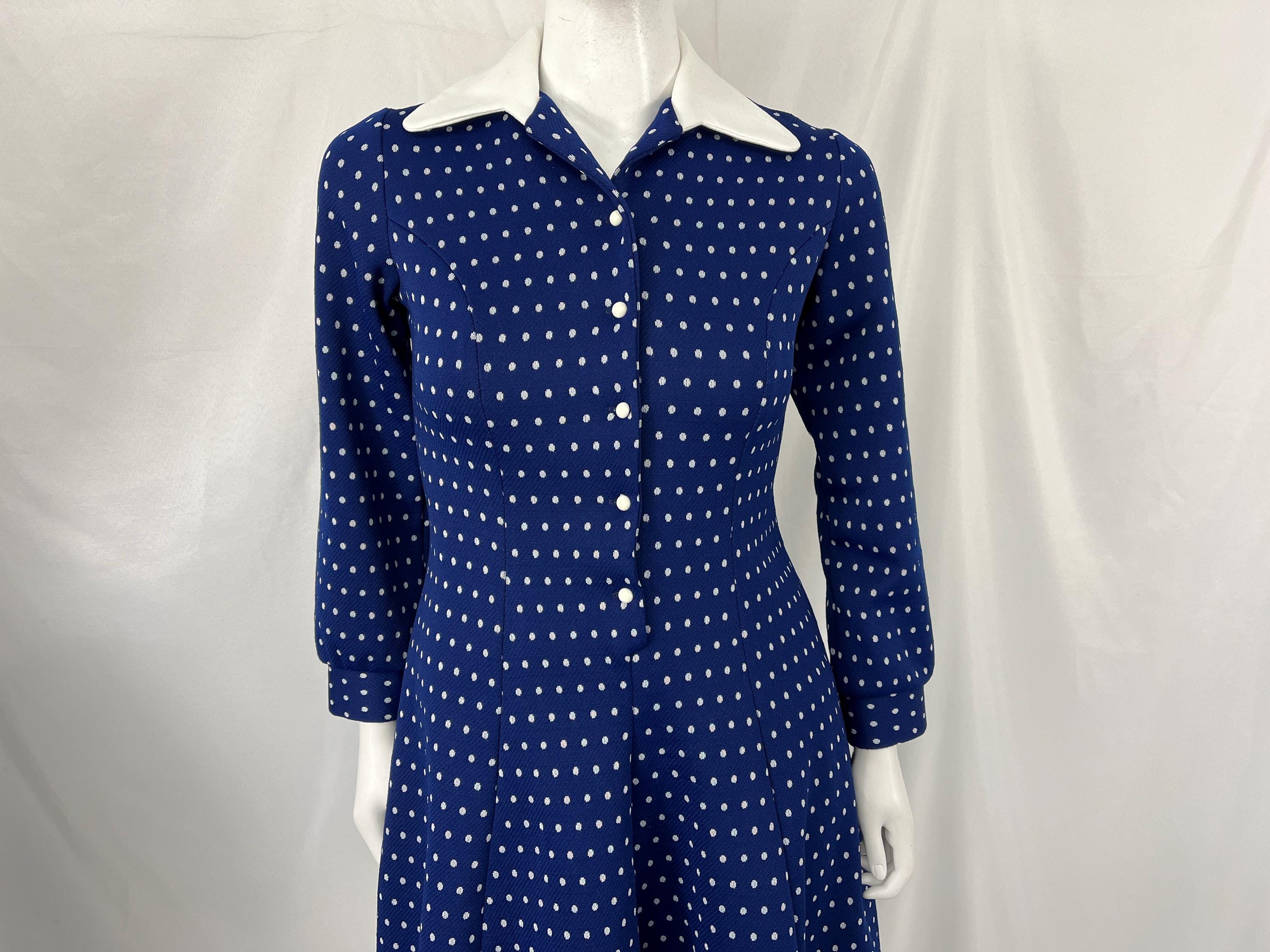 tiana in her blue dress 80s Striped Cotton Dress