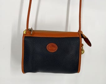 Vintage 80s Dooney & Bourke Navy R141 Mini Zip Top Bag