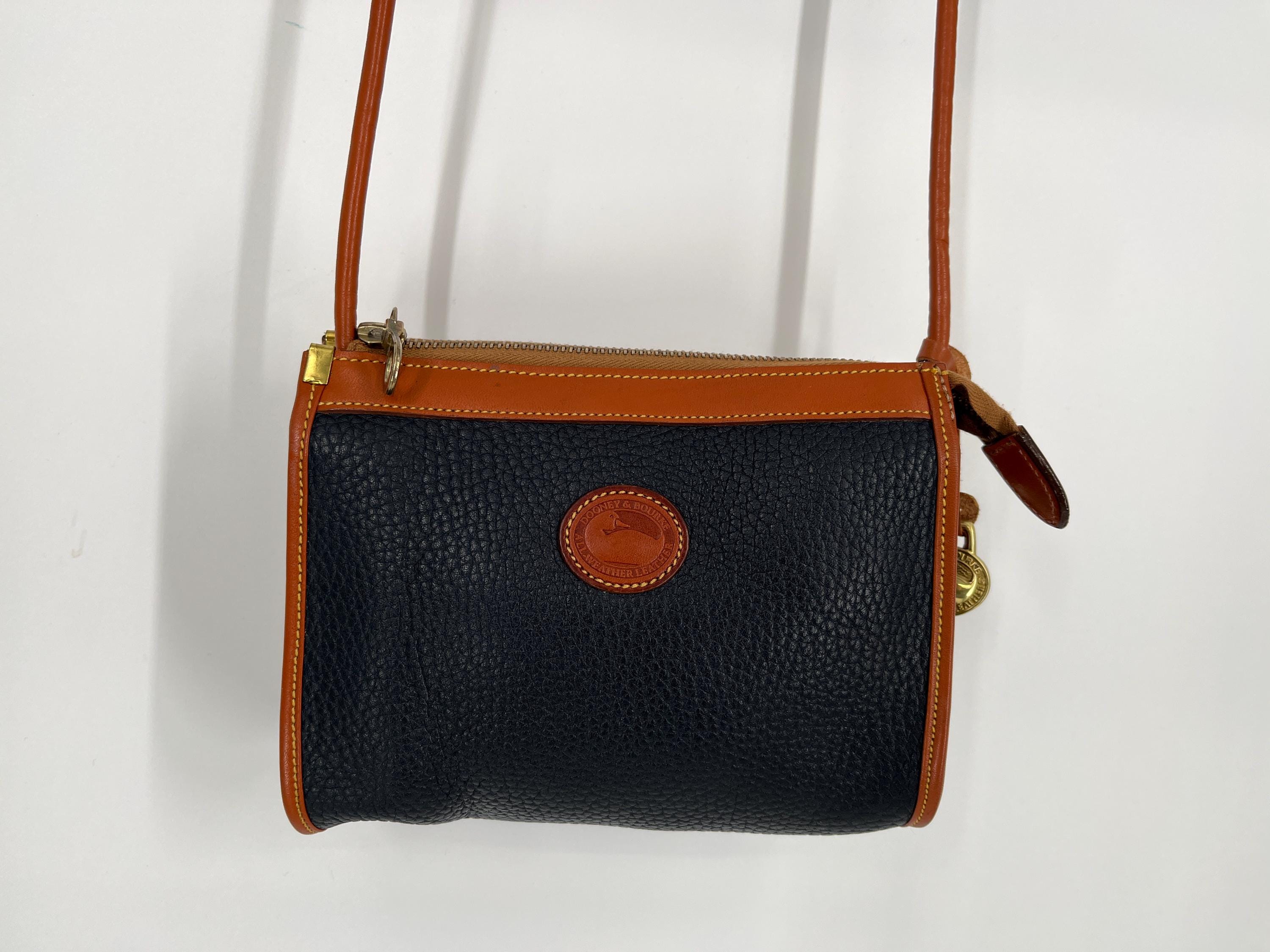 Vintage 80s Dooney & Bourke Navy R141 Mini Zip Top Bag  Made in