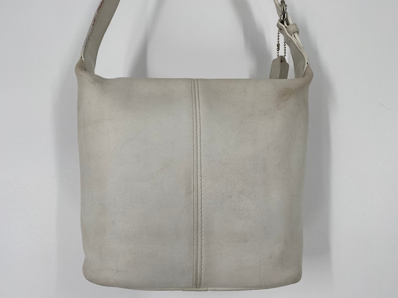 Vintage 1997 Coach White Leather Mini Bucket Shoulder Bag Made in Costa Rica PLEASE See Item Description Photos and Video Etsy