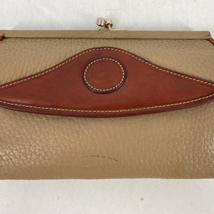 Vintage 90&#39;s Dooney & Bourke Taupe AWL Bifold Checkbook Organizer Wallet \ Please See Description, Photos And Video