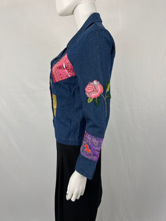 Vintage Y2K Patchwork Style Denim Jacket By Toget… - image 2
