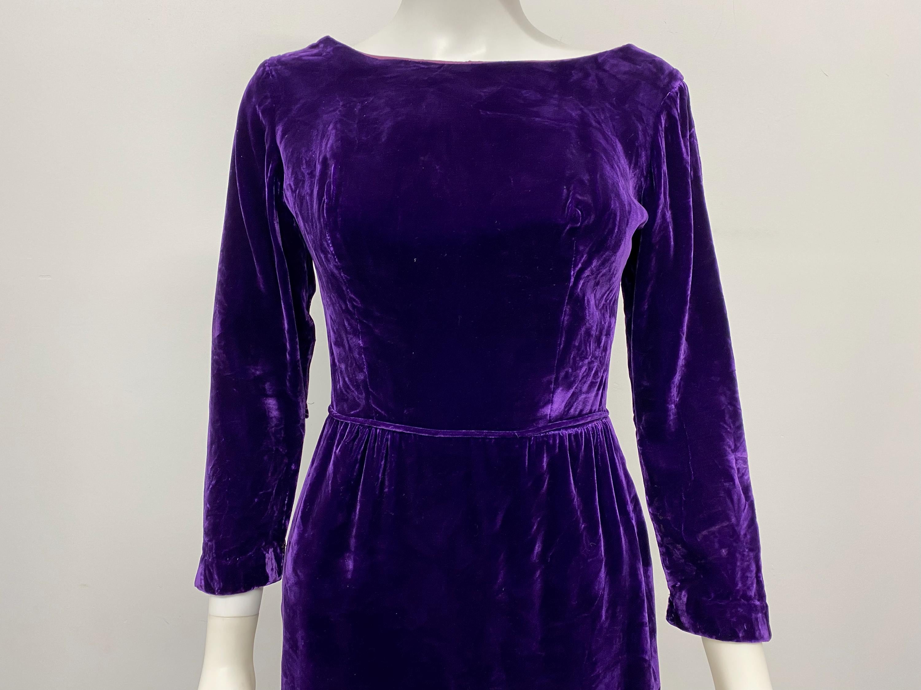 fitted lace wedding dress Vintage Clothing - Skater Dress - Off Shoulder - Purple Velvet main image 0