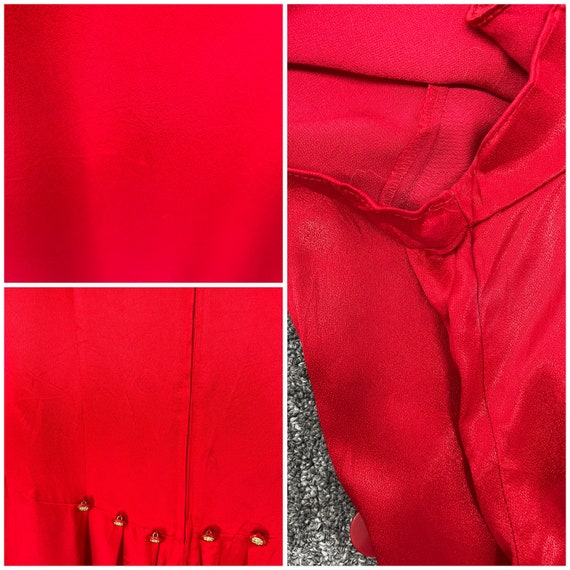 Vintage 80s Red Button Detail Dress by Impulsive … - image 10
