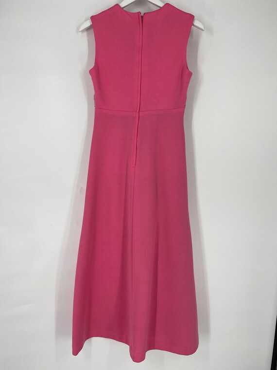 Vintage 70's Pink Dress With Decorative Waist \ S… - image 6