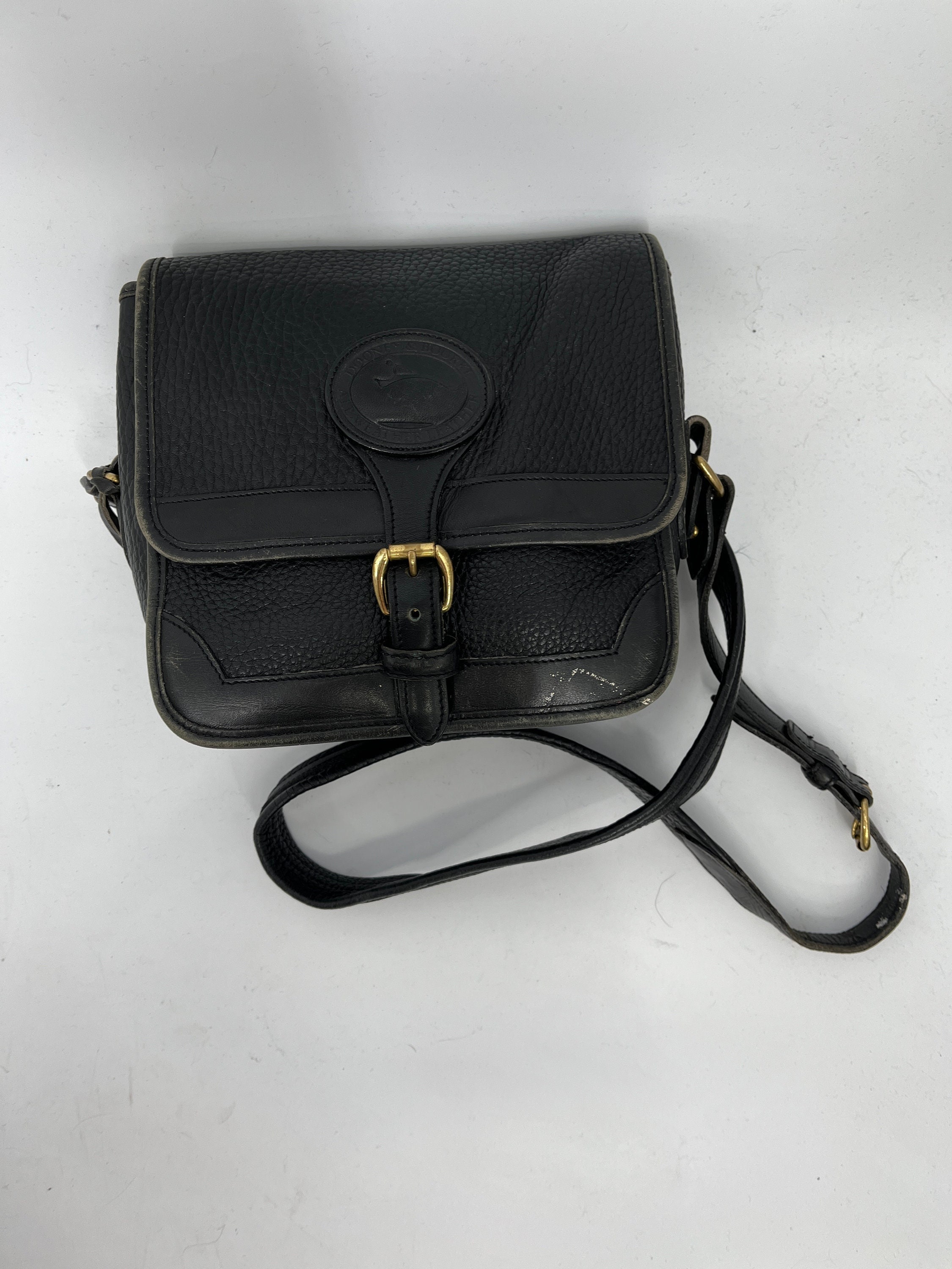 All Black Vintage Dooney & Bourke Carrier Handbag : All-Weather-Leather  Black Dooney Carrier Bag 