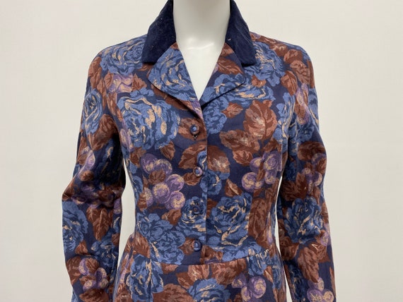 Vintage 90's Floral Pattern Dress With Corduroy C… - image 6