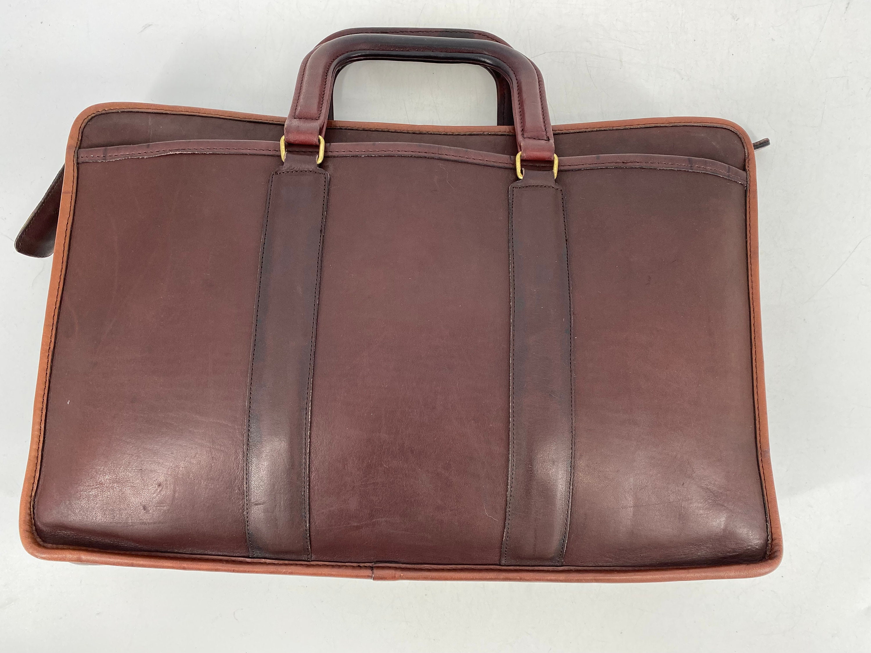 Vintage 80's Coach Burgundy Leather Embassy Briefcase  Made in