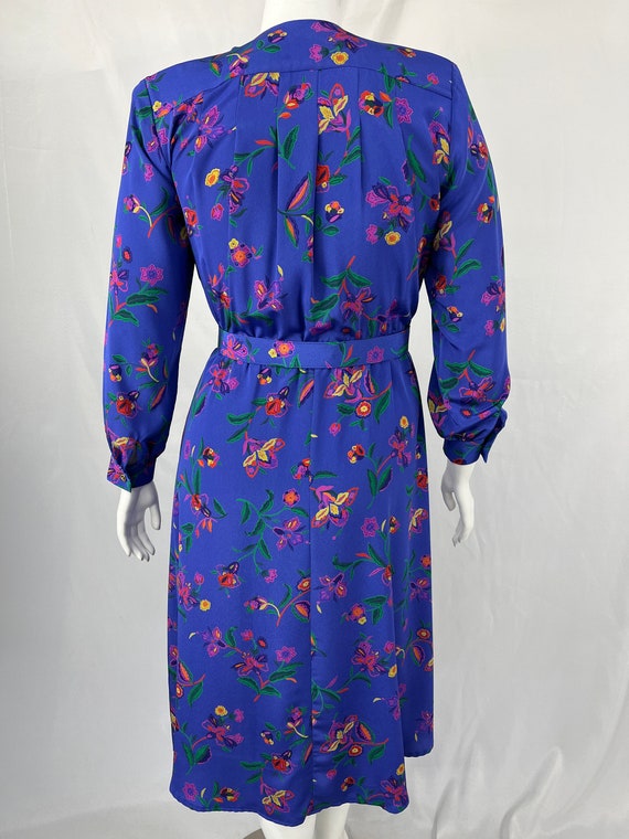 Vintage 80s Purple Floral Long Sleeve Dress By Li… - image 4