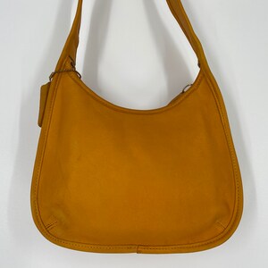 Vintage 90's Coach Yellow Leather Ergo Mini Zip Shoulder Bag