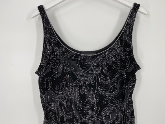 Vintage 90's Black Tank Top With Sparkle Detail by Alex Evenings
