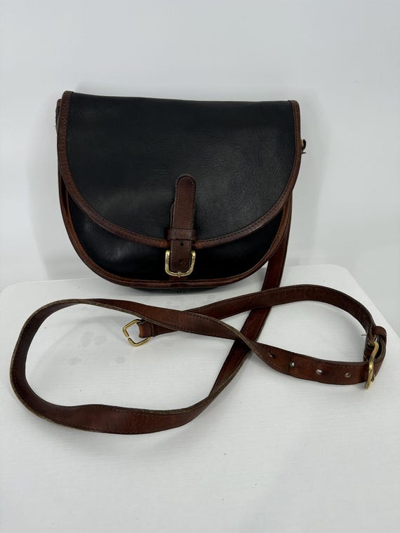 Vintage 80s Coach Black & Brown Trim Riding Bag Spectator Vintage 80s Coach Black & Brown Trim Riding Bag Spectator