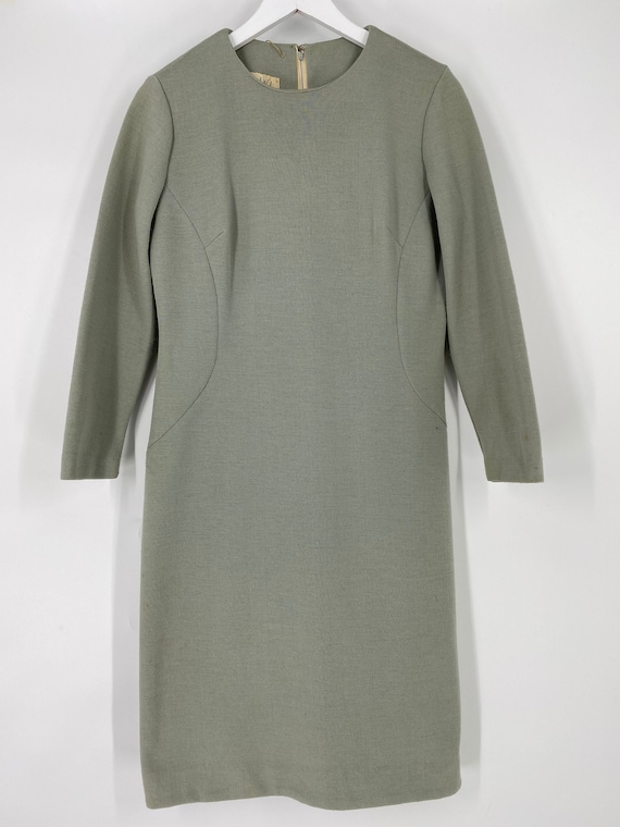 Vintage 70's Green Dress By Alfred Werber \ Measu… - image 1