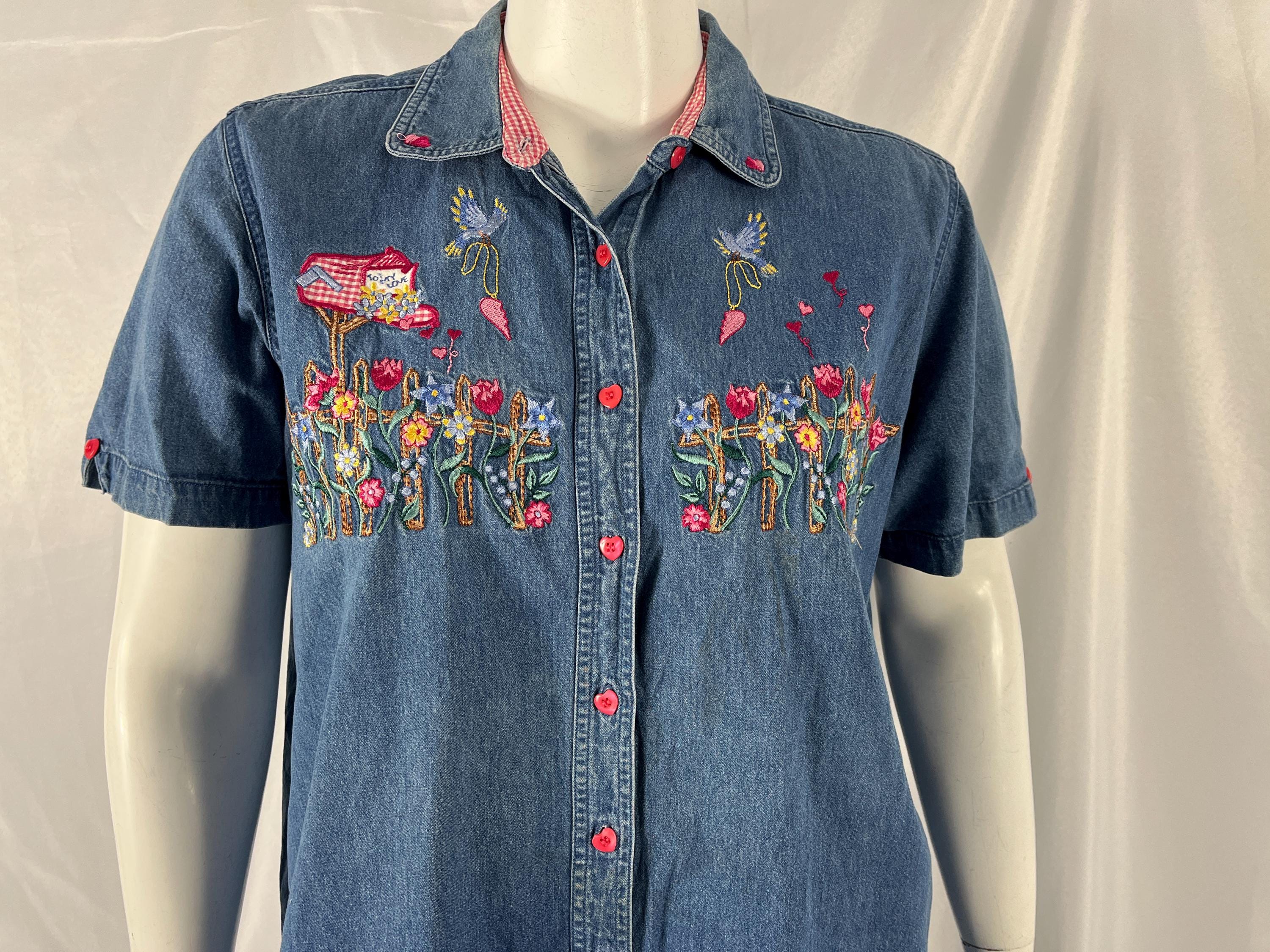 Vintage des années 90 Bobbie Brooks noir broderie tapisserie
