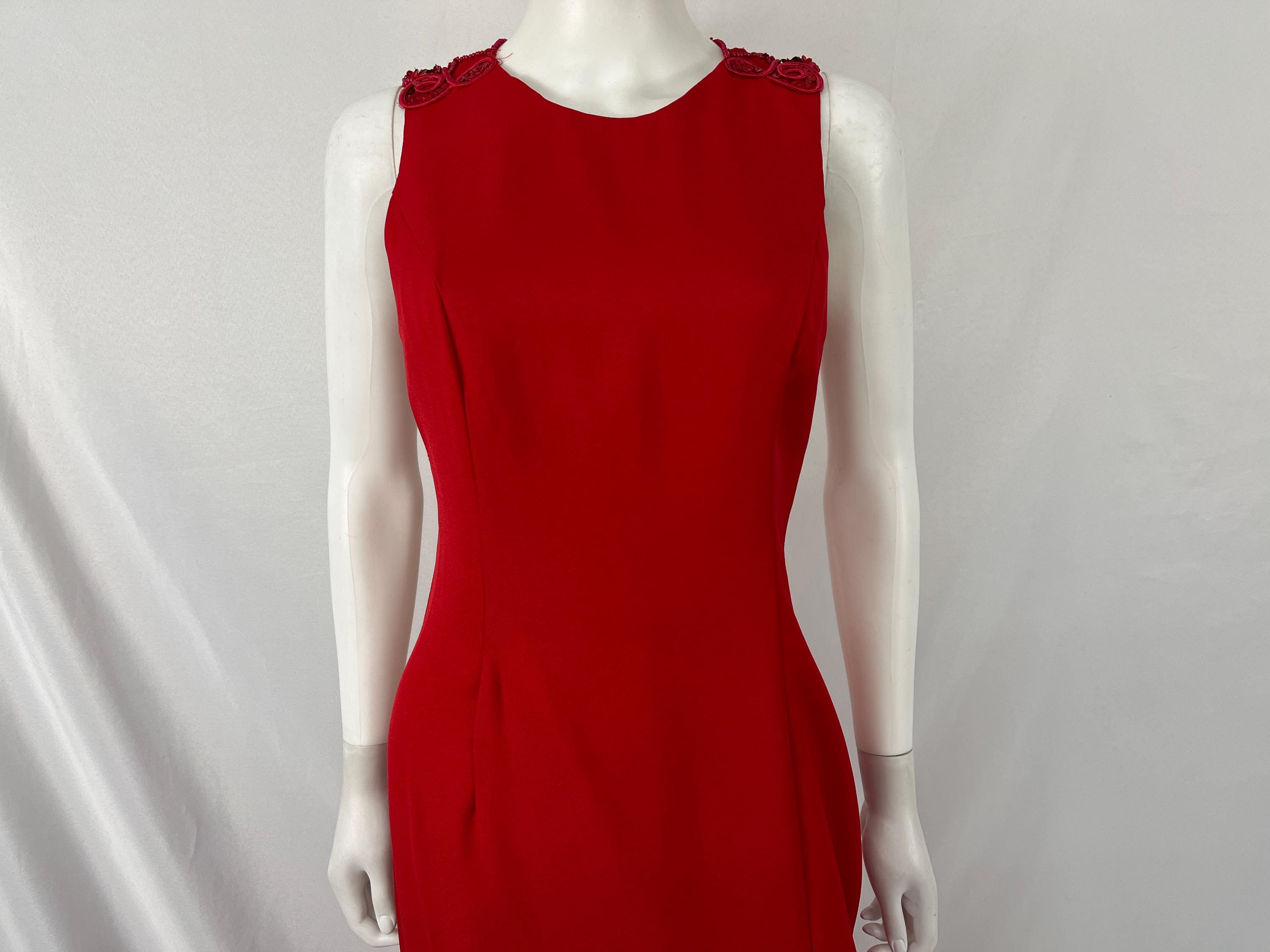 Red Leg Slit Dress - Etsy