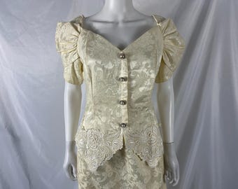 Vintage 80s Scott McClintock White Dress - Labeled Size 14