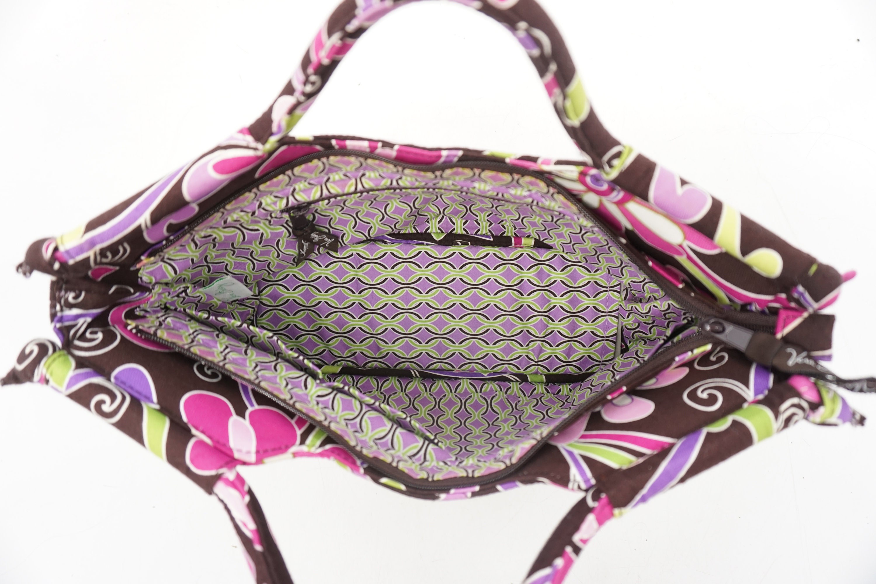 Vera Bradley Top Handle Brown Bag With Flower Pattern Etsy