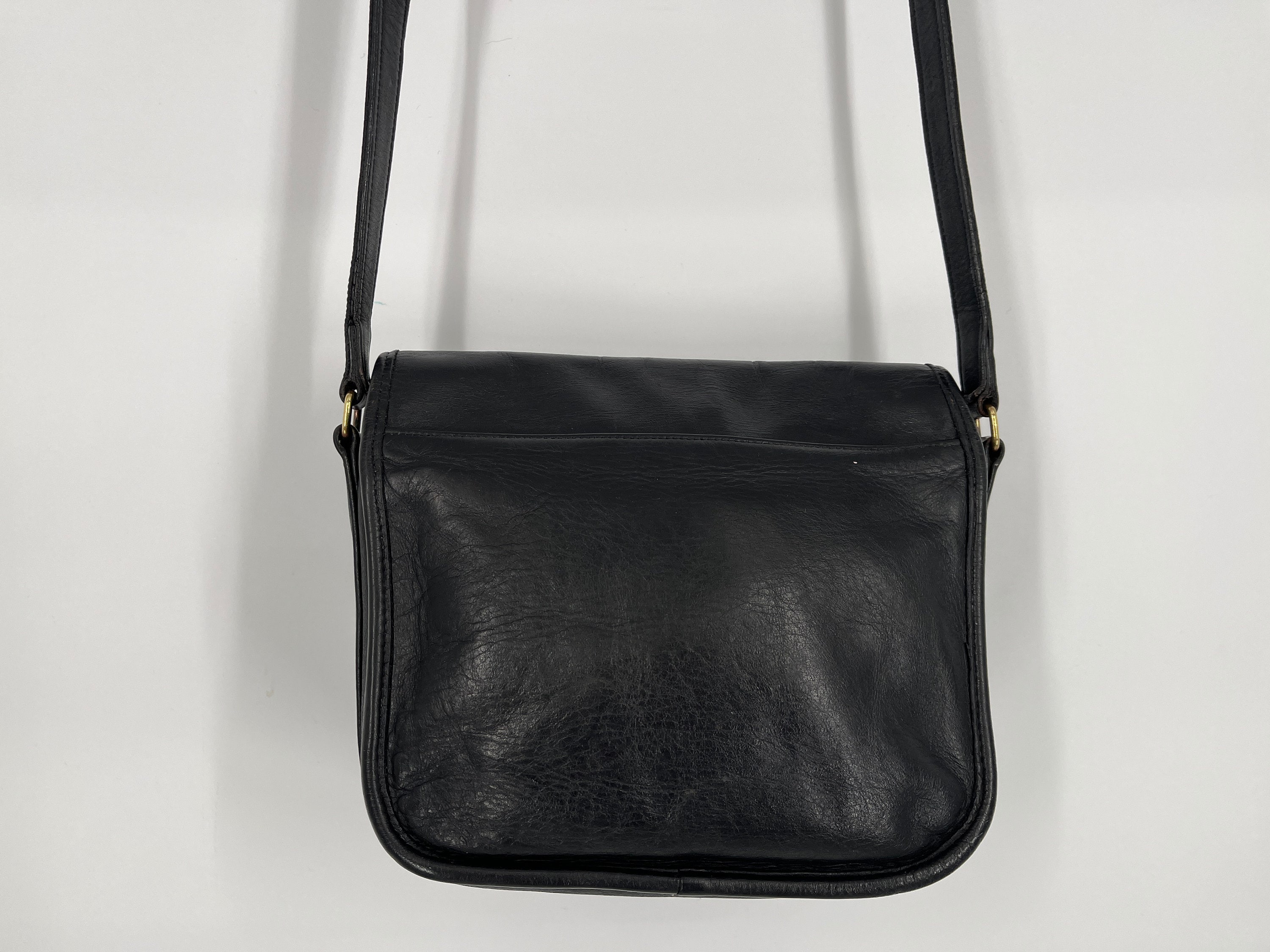 Vintage 80s Black Coach Tailored Pouch Shoulder Bag  Made