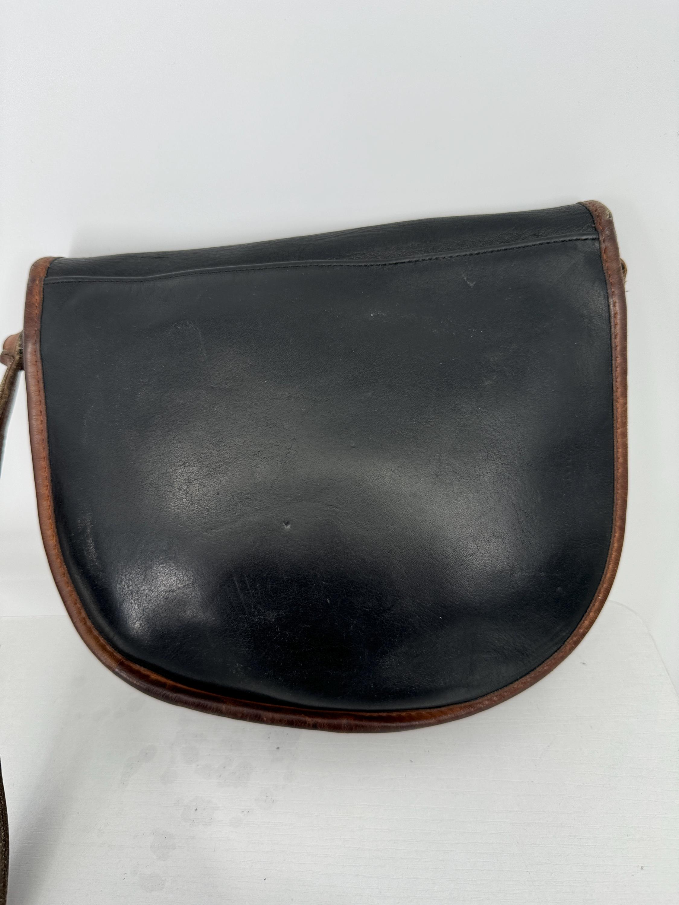 Vintage 80s Coach Black & Brown Trim Riding Bag Spectator Vintage 80s Coach Black & Brown Trim Riding Bag Spectator