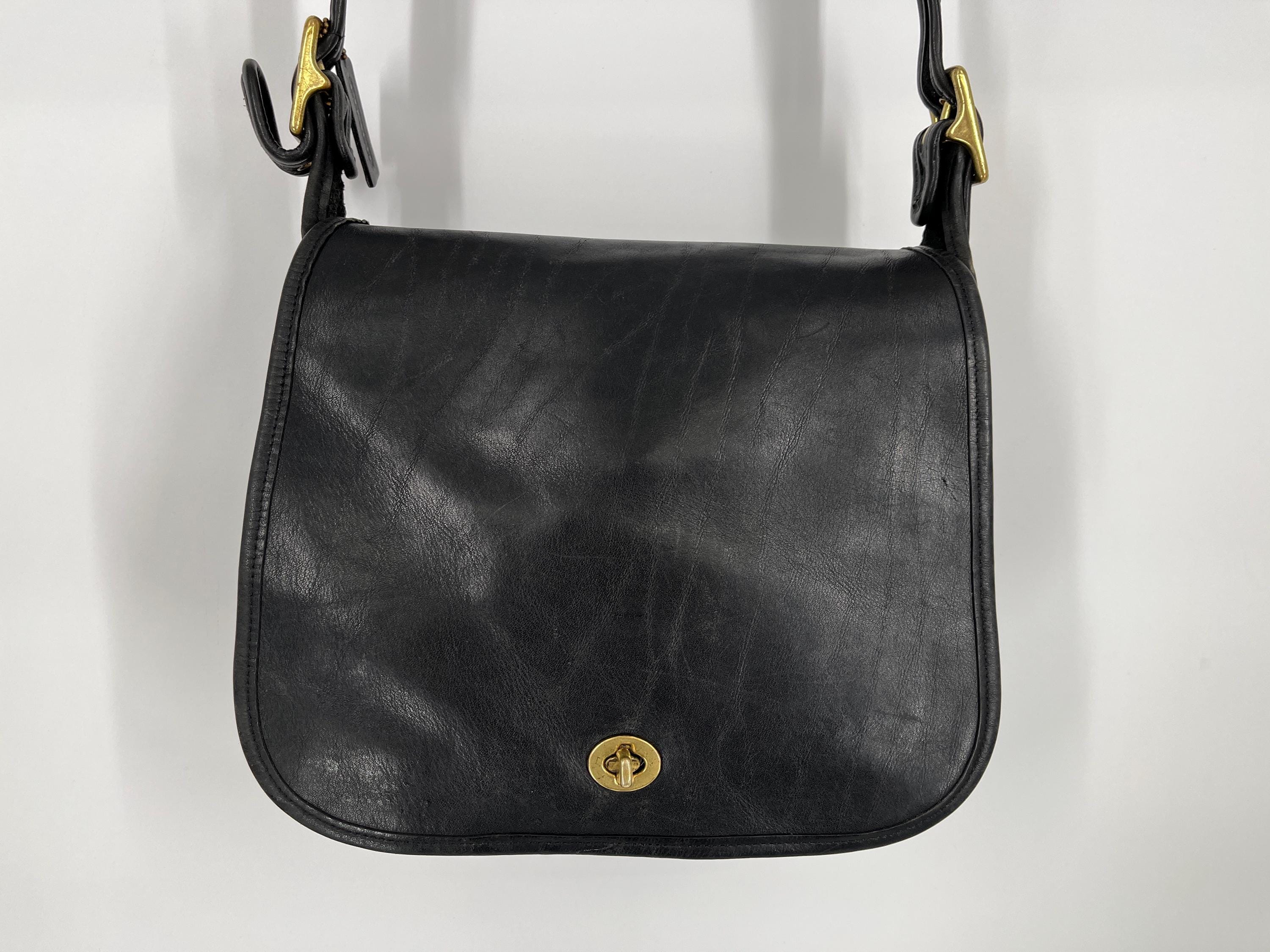 Vintage 90s Coach Black Stewardess Leather Shoulder Bag Made in Costa Rica FACTORY BAG PLEASE See Item Description Photos and Video Etsy Ireland