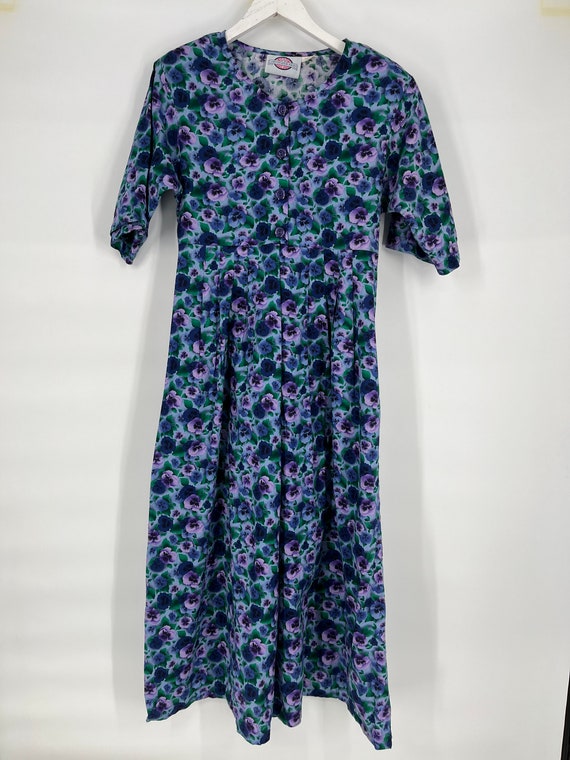 Vintage 80s Floral Shortsleeve Dress By Conversat… - image 2