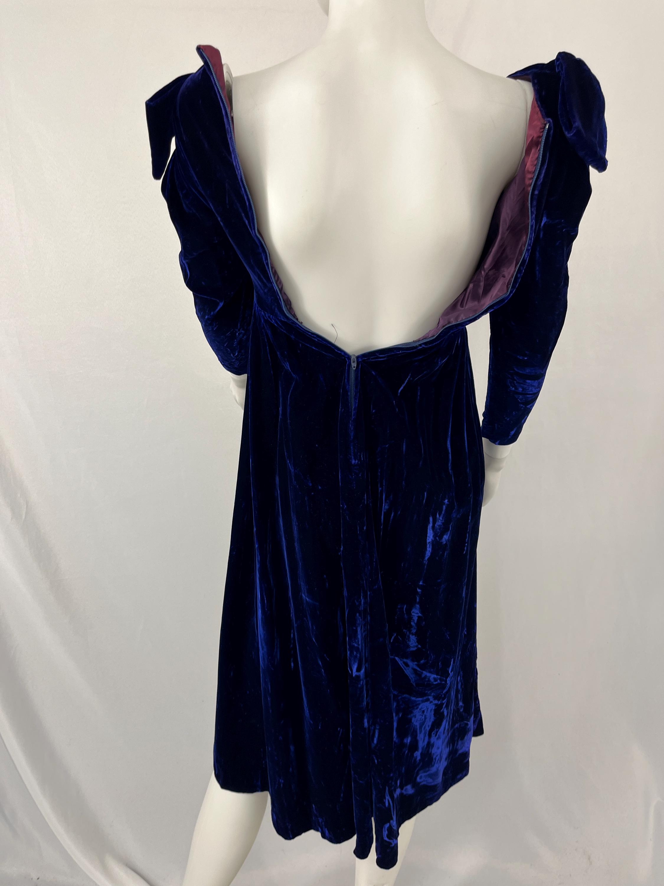 green emerald velvet dress Vintage 90s Midnight Blue Dress With Flowers  Call Me The Breeze