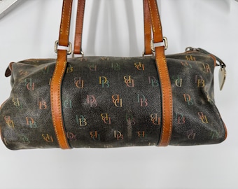 Vintage Dooney & Bourke Signature Small Barrel Handbag \ Made in China \ PLEASE SEE Item Description for Measurements and Details