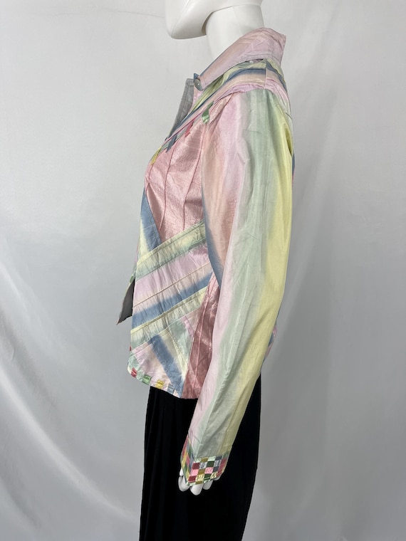 Vintage 90s Pastel Patchwork Jacket By Parsley & … - image 3