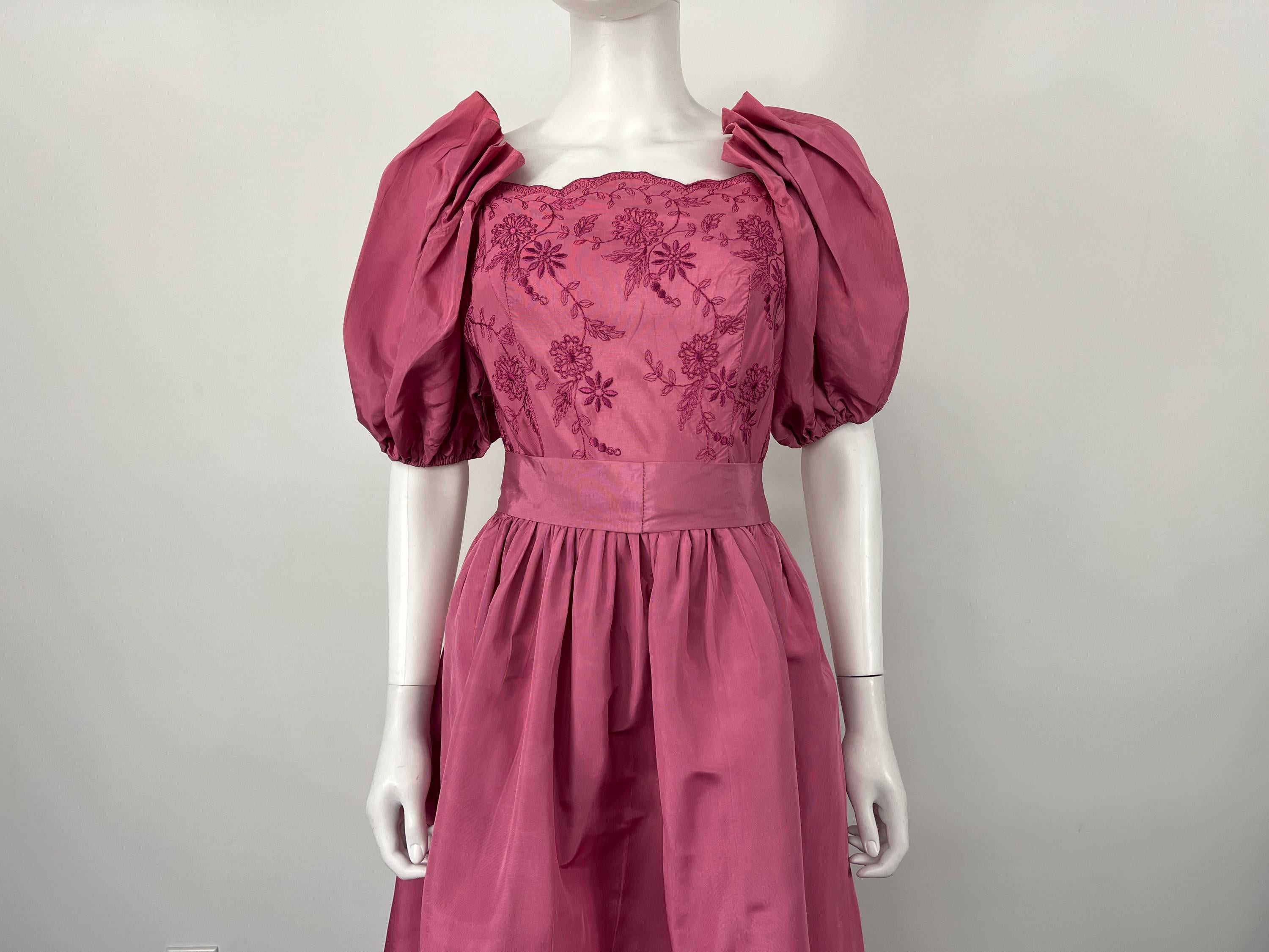 90s puff sleeve dress Vintage 90s Silk Puff Sleeve Embroidered Wedding Dress  Call Me The Breeze