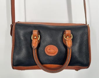 USA製 Dooney & Bourke vintage レザー ハンドバッグ Rare Vintage 80s Dooney & Bourke Satchel Black & British Tan